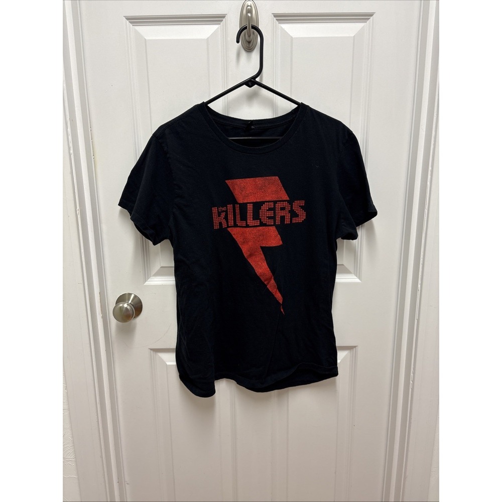 The Killers - Black Shirt With Red Lightning Bolt Logo Image - Size XL